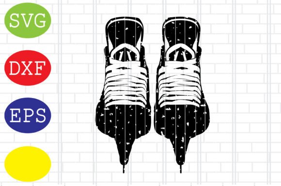 Distressed Hockey Ice Skates SVG