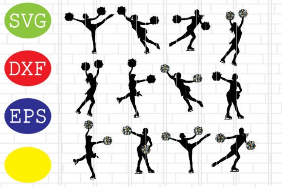 Figure Skating Cheerleaders SVG