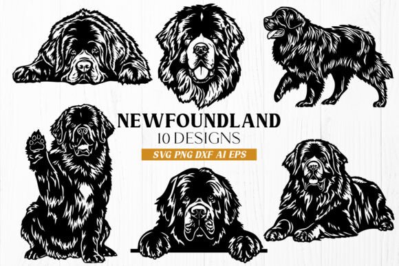Newfoundland Dog SVG Bundle 10 Designs