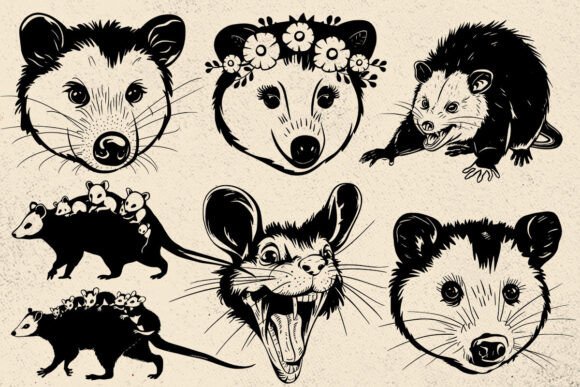 Opossum Mom: A Woodland Face Full of Crafty Character