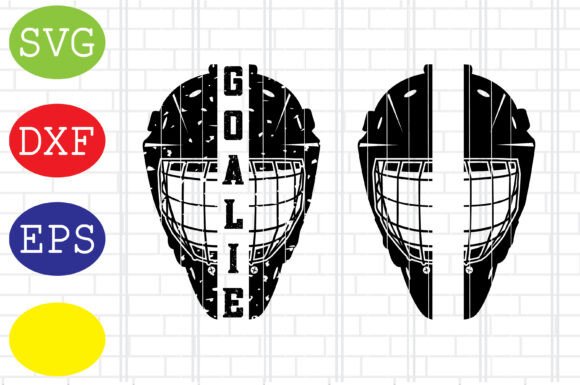 Split Goalie Mask SVG: A Bold Hockey Design for Embroidered Projects