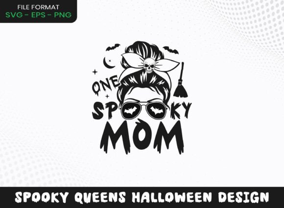 Spooky Mom Halloween Season Skull Bow